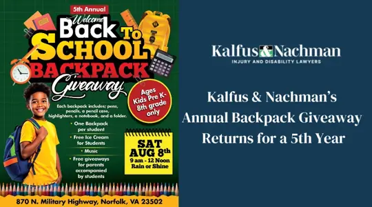 Kalfus & Nachman’s Annual Backpack Giveaway Returns for a 5th Year