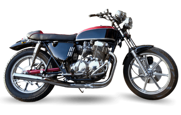shiny black motorcycle