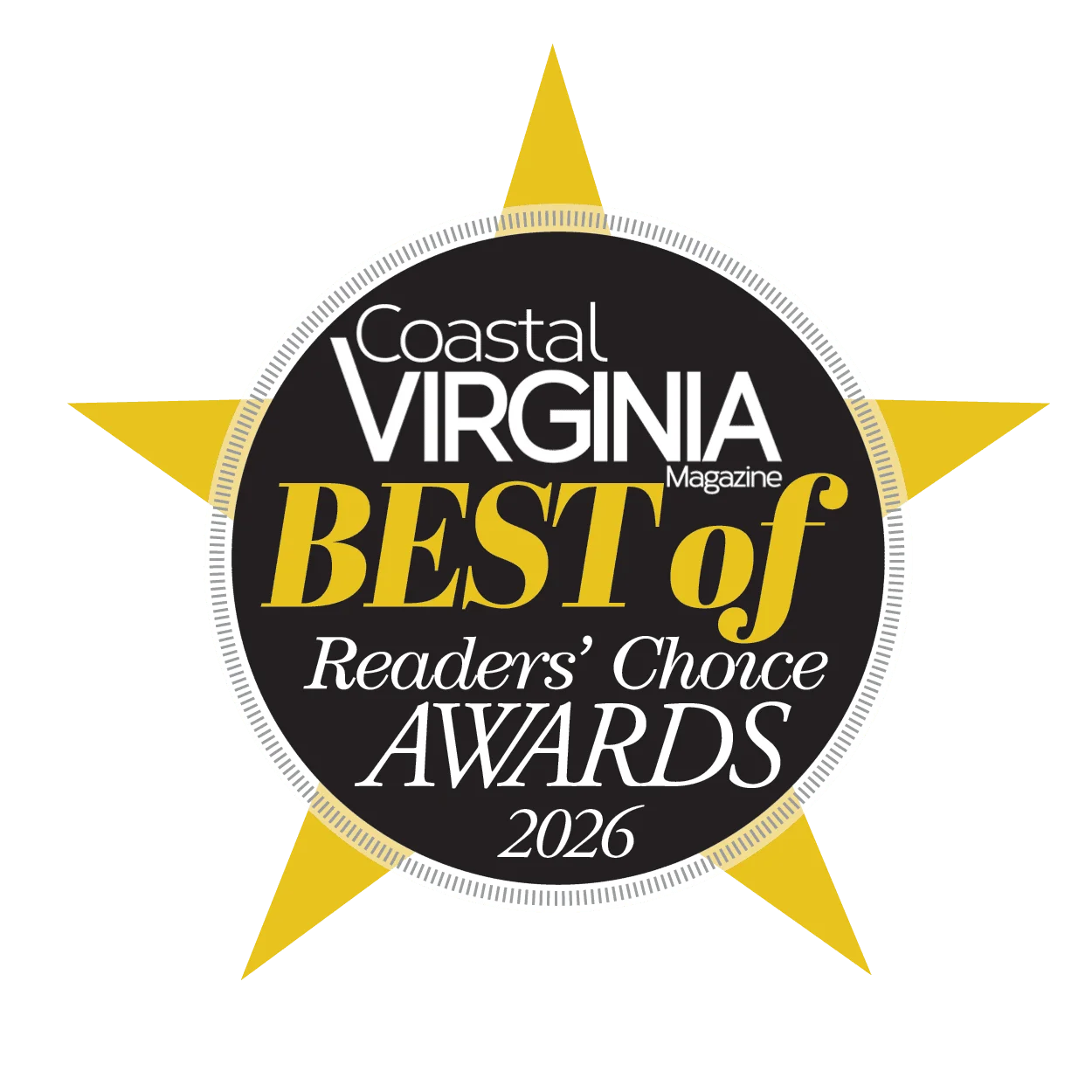 Coastal VA “Best of Award” Reader’s Choice for 2026