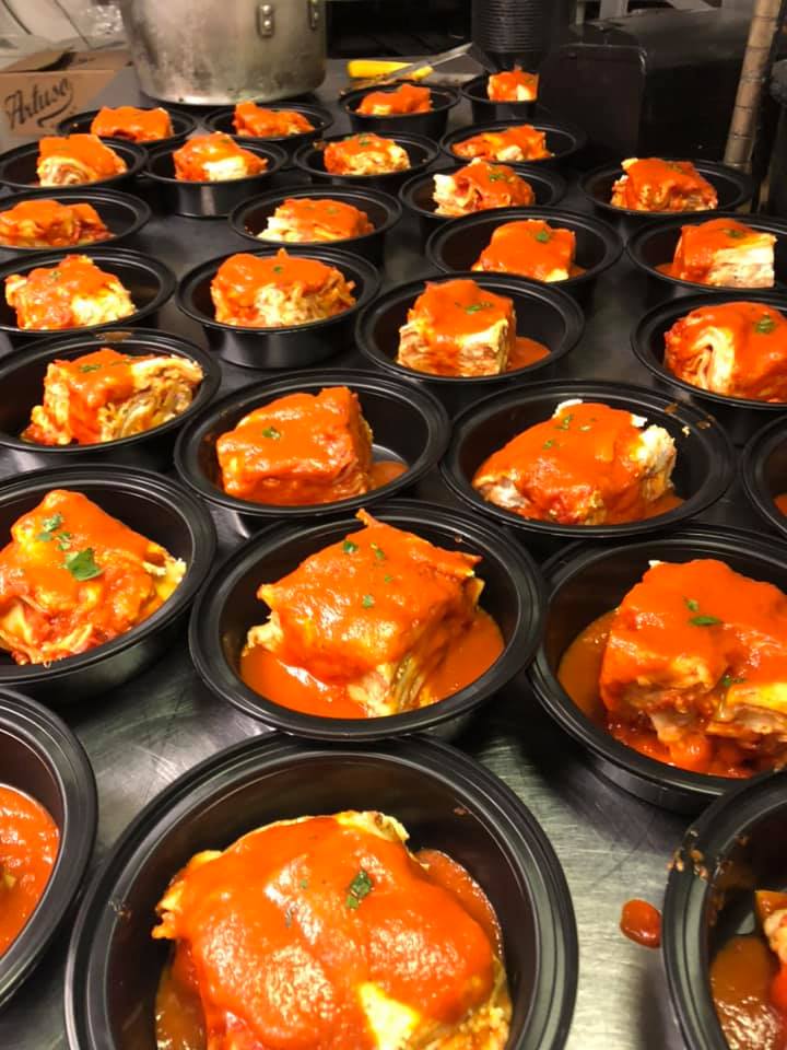 Mannino's Italian food for Sentara Emergency Room staff members.