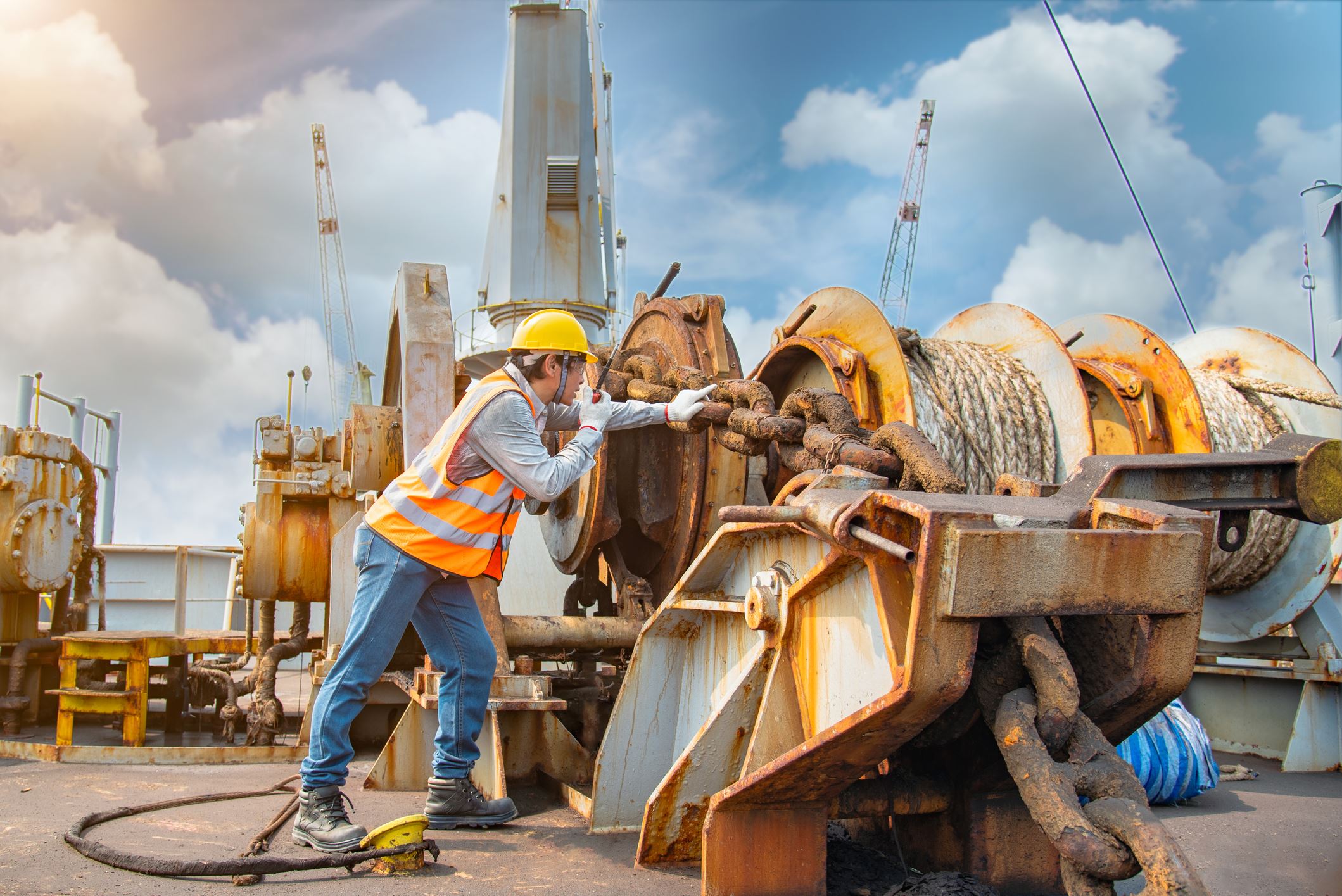 man working on machine