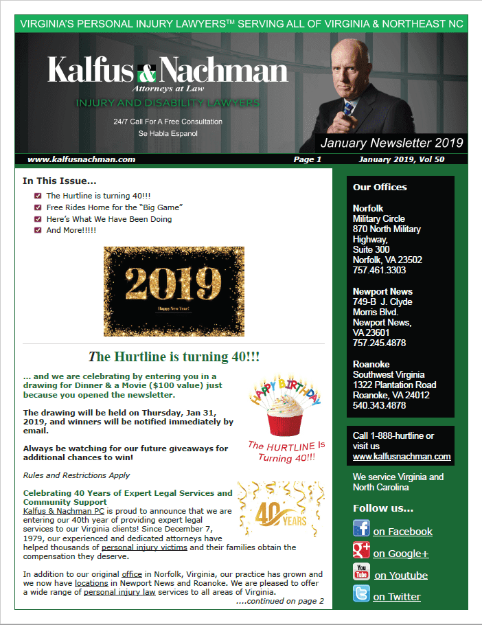 2019 Newsletters Kalfus Nachman Pc